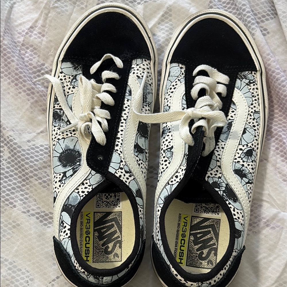 Vans Black and White Patterned Sneakers